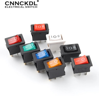 5 PCS/Lot KCD1 21X15mm 3Pin Boat Car Rocker Switch 6A/250VAC 10A/125VAC Red Yellow Green Blue power Button Switch with Light
