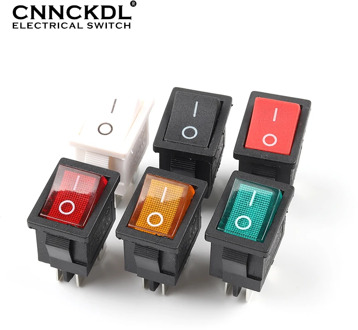 5 PCS/LOT KCD1 4 Pin 21*15mm ON-OFF Boat Car Rocker Switch 6A/250V AC 10A/125V AC With Red Blue Green Yellow Light Switch