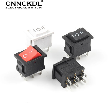 5 PCS/lot KCD2 6PIN 21X15mm DPDT Black White Push Button rocker Switch ON-OFF-ON ON-ON Boat power Rocker switch 6A/250V 10A/125V