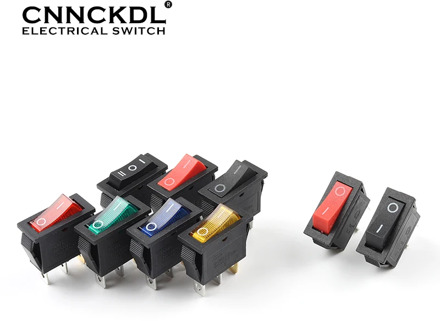 5 pcs/lot KCD3 With Light Power Switch 10A 250V AC 15A 125V AC 2/3 Pin SPDT KCD3 ON-OFF-ON 2/3 Position Boat Rocker Switch