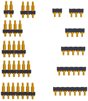 5 pcs Male Spring Loaded Pogo pin header Female Target Connector Mate 2.54mm Pitch 2 3 4 5 6 7 Positions Through Hole PCB