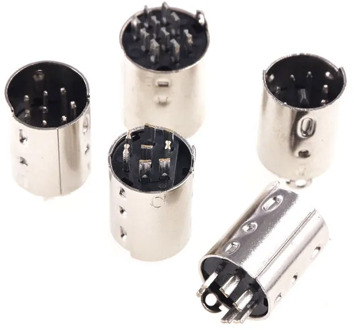 5 pcs Mini Din Plug Male Din Connector 3 4 5 6 7 8 9 10 Pin Wire Solder Cable mount Type for Injection assembly Punching Part