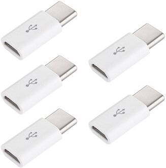 5 Pcs Mini Naar USB-C Type-C Usb 3.1 Digitale Kabel Data Opladen Handig Praktische Adapter Converter Gemeenschappelijke Voor smart Product wit