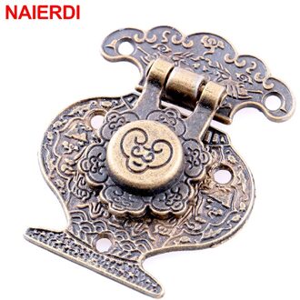 5 Pcs Naierdi Antiek Brons Hasp Klink Sieraden Houten Doos Lock Mini Kast Gesp Case Sloten Decoratieve Handvat Hardware