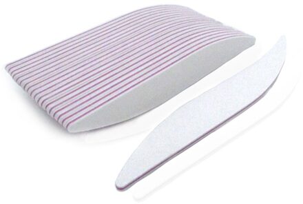 5 pcs Nail File 100/180 Buffer Blok Wit Crescent Moon Voor Manicure UV Gel Varnish Bestand Schuurpapier Tool Nail bestanden 5stk