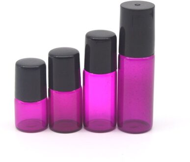 5 Pcs Navulbare Essentiële Olie Deodorant Containers 1 Ml 2 Ml 3 Ml Rose-Rode Roll Glazen Flessen Voor 5 Ml Roll-On Parfum Fles 3ml
