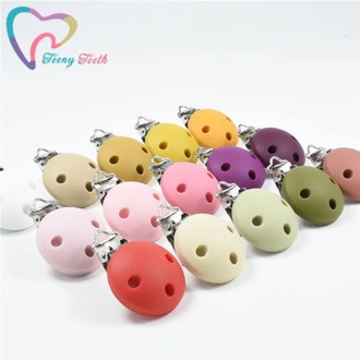 5 PCS New Colors Silicone Round Pacifier Clips Holder Safe Teething Chain Baby Soother DIY Accesspries Anti-drop Pacifier Holder