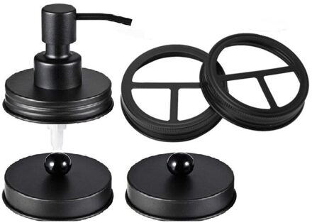 5 Pcs Roest-Proof Mason Pot Deksel Kit Tandenborstelhouder Deksels Met Mason Jar Zeep En Lotion Dispenser Deksels en Opslag Deksels