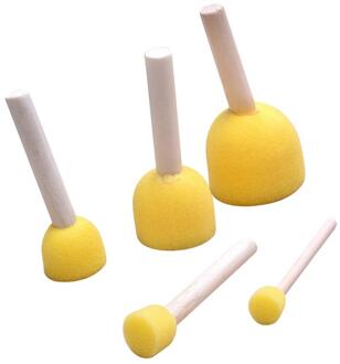5 Pcs Ronde Verf Schuim Spons Borstel Kids Schilderen Gereedschap Spons Stippler Set Voor Schilderen Ambachten En Diy