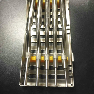 5 Pcs Set Dental Implant Osteotome Instruments Sinus Lift Bended with Cassette Case (Concave Tips)