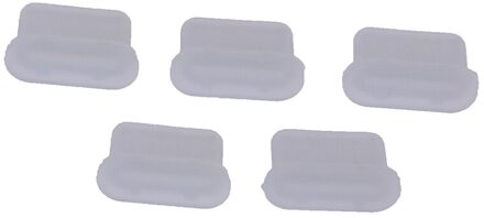 5 Pcs Stofdicht Cover Cap Jack Charger Plug Usb Type-C Port Anti-Dust Plug Voor Mobiele Telefoon 5stk transparant