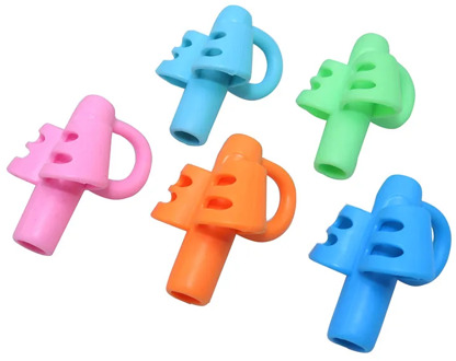 5 Pcs Three fingers silicone pen grip Student stationery teaching equipment silicone pen holder Child writing correction