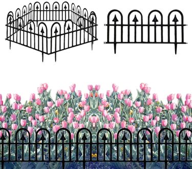 5 Pcs Tuin Decoratieve Hekken Landschap Grens Plastic Hekwerk Panelen Outdoor Plant Grenzend Gazon Rand Hek Voor Yard Garden