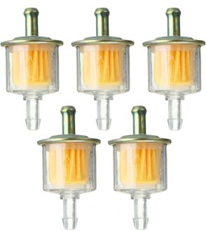 5 pcs Universele Motorfiets Benzine Fuel Line Filter 5/16 inch 8mm Pit Dirt Bike ATV Plastic Wit 31mm x 60mm