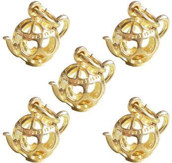 5 Pcs Waterkoker Hanger Creatieve Diy Accessoire Sieraden Handgemaakte Diy Hart Ketel Hanger Charms Retro Metalen Sieraden Hanger