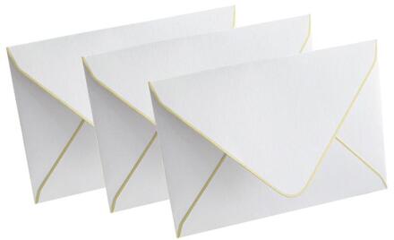 5 PCS Wit gouden rand vergulden uitnodigingskaart envelop ijs- wit