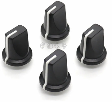 5 Piece 10 * 15.5mm black and white plastic pioneer mixer knob half handle D-type inner hole 6mm