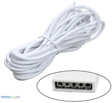 5-Pin RGBW Extension Cable Line 50cm 1M 2M 3M 5M 5pin Female Extension Connector Cable White Wire For 5050 RGBW LED Strip Light