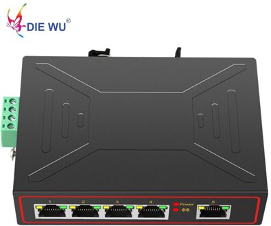 5 Poorten Industriële Metalen Case Ethernet Switch 10/100Mbps Rj45 Signaal Versterken Vlan Network Switch