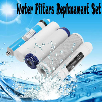5 Reverse Osmosis RO Water Filters Replacement Set with Water Filter Cartridge 75 GPD Membrane Household Water Purifier