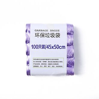 5 Rolls 100Pc Vuilniszakken Duurzaam Wegwerp Plastic Huishoudelijke Keuken Badkamer Prullenbak Zakken Housekeeping Schoonmaakproducten paars