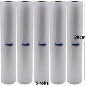5 Rolls/2 Rollen Veel Keuken Voedsel Vacuümzak Opslag Tassen voor Vacuum Sealer Voedsel Houden 12 + 15 + 20 + 25 + 28cm * 500cm 28cm 5stk