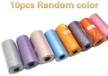 5 Rolls Afbreekbaar Huisdier Pick-Up Milieubescherming Vuilniszak Outdoor Hond Kat Schoonmaken Kak Tassen Prullenbak Opslag Schoon tas 10stk willekeurig kleur