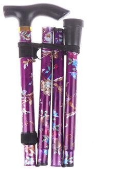 5-Sectie Outdoor Fold Trekking Poles Gedrukt Wandelstok Voor Wandelen Wandelen Naturehike Antishock Wandelstok Of Ouderen Paars