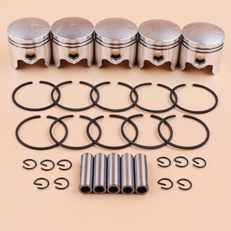 5 set/partij 40mm Zuiger 10mm Pin Kit Voor 43CC CG430 BC430 40-5 1E40F-5 Gas Motor Borstel cutter Bosmaaier Trimmer Grasmaaier Maaier