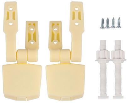 5 Set Toiletbril Scharnier Vervanging Met Bouten Schroef En Noten Vaststelling Montage Kit Toiletbril Accessoires Reparatie Tools (beige)