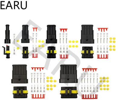 5 sets 1P 2P 3P 4P 5P 6P AMP 1.5 Super Seal Waterproof Electrical Wire Cable Connector Male Female Plug for Car Auto Xenon lamp