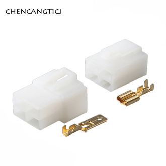 5 Sets 4 Pin Way 6.3 MM Unsealed Kit Male Or Female White Connector Auto Electric Wire Harness Oxygen Sensor Plug DJ7042-6.3-11