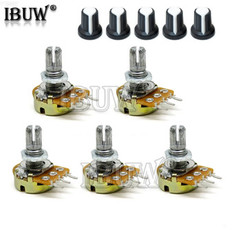 5 Sets WH148 1K 10K 20K 50K 100K 500K Ohm 15mm 3 Pin Linear Taper Rotary Potentiometer Resistor with AG2 cap For Arduino