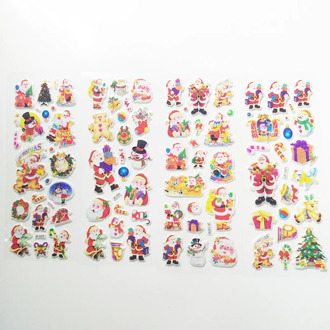5 Sheets 3D Santa Claus Stickers DIY Scrapbook Waterproof PVC Stationery Diary Stickers Kids Children Christmas Gifts