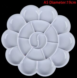 5 Size Palet Art Alternatieven Verf Lade Kunstenaar Aquarel Plastic Palet Supply Wit Aquarel Palet Pigment Lade 19cm