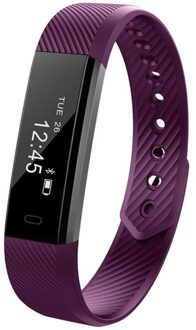 5 Snoep Kleuren Outdoor Fitness Tracker Running Wandelen Stappenteller Hartslagmeter Slimme Armband Gezondheid Slaap Activiteit Tracker Paars