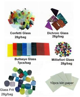 5 Soorten Glas + 10 Stuks Oven Papier Magnetron Oven Accessoires Voor Uw Unieke Prachtige Glazen Sieraden