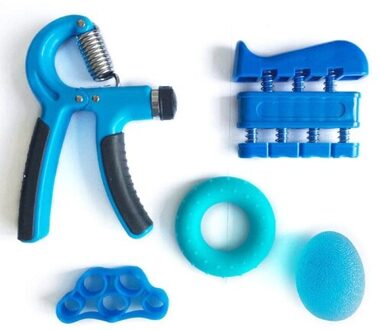 5 Soorten Grips Waaronder Vinger Kracht Grip Bal Grip Ring Oefening Workout Vinger Ontspanning Spier Fitness Set Blauw