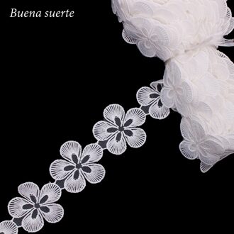 (5 Soorten Van Kleur) 10x Roze Blauw Rood Wit Bloemen Pruimenbloesem Trim Kant Lint Stof Applique Diy Kledingstuk Bruiloft Bloemen