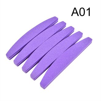 5 Stk/partij Schuurpapier Nagelvijl Lime 100/180 Dubbele Side Schuren Buffer Blok Set Grey Nagelvijlen Voor Uv Gel Polish manicure Tool A01-5stk