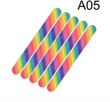 5 Stk/partij Schuurpapier Nagelvijl Lime 100/180 Dubbele Side Schuren Buffer Blok Set Grey Nagelvijlen Voor Uv Gel Polish manicure Tool A05-5stk