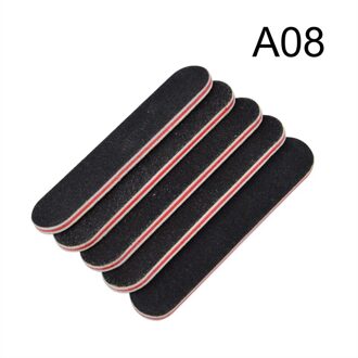 5 Stk/partij Schuurpapier Nagelvijl Lime 100/180 Dubbele Side Schuren Buffer Blok Set Grey Nagelvijlen Voor Uv Gel Polish manicure Tool A08-5stk