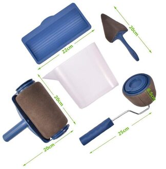 5 Stk/set Multifunctionele Muur Decoratieve Verf Roller Hoek Borstel Handvat Tool Diy Huishoudelijke Schilderij Borstels Kit Multi Size
