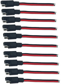 5 STKS 15 CM SAE 2 Pin Quick Connector Disconnect Plug 14AWG SAE Verlengkabel Kabelboom voor Motorfiets Generator Zonnepaneel rood
