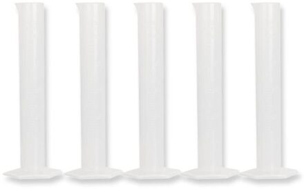 5 stks 50 ml Plastic Doorschijnend Laboratorium Cilinder Afgestudeerd Maatcilinder Hulpmiddel voor Studenten Chemie Laboratorium Test