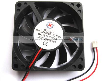 5 stks Borstelloze DC Cooling Fan 11 Blade 24 v 7015 s 2 Draad 70x70x15mm