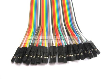 5 stks jumper draad vrouw-vrouw 40 pin 2.54mm gekleurde lint kabel 30 cm 12"
