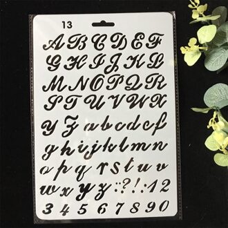 5 Stks/pak 27Cm Alfabet Letters 0-9 Diy Gelaagdheid Stencils Muur Schilderen Plakboek Kleuring Embossing Album Decoratieve Template 1stk F5160-13