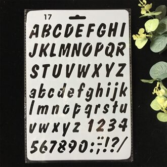 5 Stks/pak 27Cm Alfabet Letters 0-9 Diy Gelaagdheid Stencils Muur Schilderen Plakboek Kleuring Embossing Album Decoratieve Template 1stk F5160-17