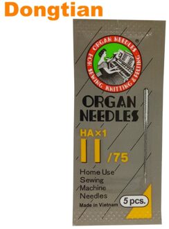 5 Stks/pak Orgel Naald HAX1 Huishoudelijke Naaimachine Naald Voor Katoen Lijn Universele Naald Size 65 75 90 100 Size 75